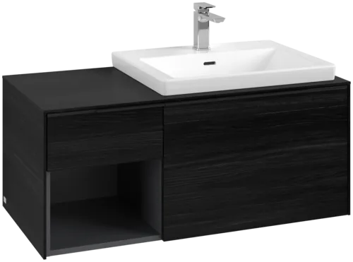 Obrázek VILLEROY BOCH Subway 3.0 Vanity unit, 2 výsuvy, 1001 x 423 x 516 mm, černý dub / černý dub #C57101AB