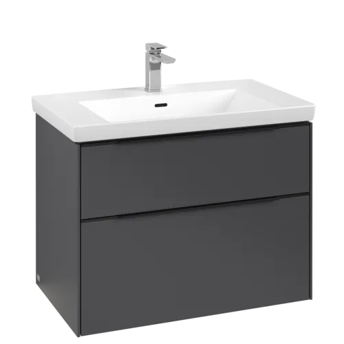 Bild von VILLEROY BOCH Subway 3.0 Waschbeckenunterschrank, mit Beleuchtung, 2 Auszüge, 772 x 576 x 478 mm, Graphite #C574L1VR