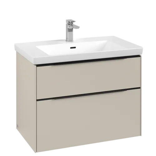 Bild von VILLEROY BOCH Subway 3.0 Waschbeckenunterschrank, mit Beleuchtung, 2 Auszüge, 772 x 576 x 478 mm, Cashmere Grey #C574L1VN