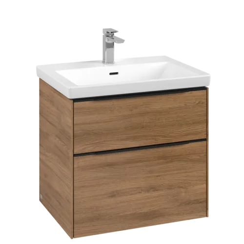 Bild von VILLEROY BOCH Subway 3.0 Waschbeckenunterschrank, 2 Auszüge, 622 x 576 x 478 mm, Kansas Oak #C57601RH