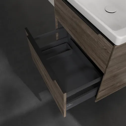 Bild von VILLEROY BOCH Subway 3.0 Waschbeckenunterschrank, 2 Auszüge, 622 x 576 x 478 mm, Stone Oak #C57601RK