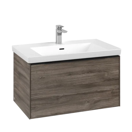 Bild von VILLEROY BOCH Subway 3.0 Waschbeckenunterschrank, mit Beleuchtung, 1 Auszug, 772 x 429 x 478 mm, Stone Oak #C573L1RK