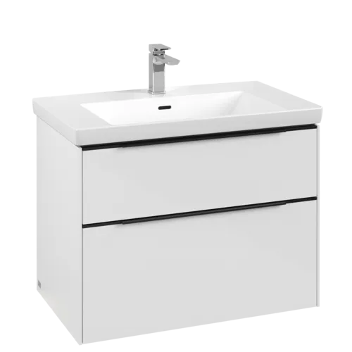 Bild von VILLEROY BOCH Subway 3.0 Waschbeckenunterschrank, mit Beleuchtung, 2 Auszüge, 772 x 576 x 478 mm, Brilliant White #C574L1VE