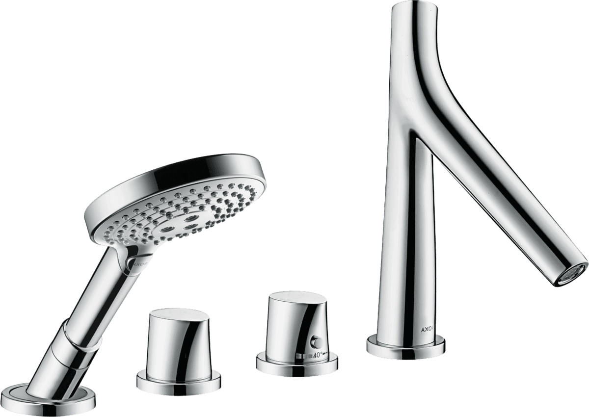 Bild von HANSGROHE AXOR Starck Organic 4-Loch Fliesenrandarmatur mit Thermostat #12426000 - Chrom