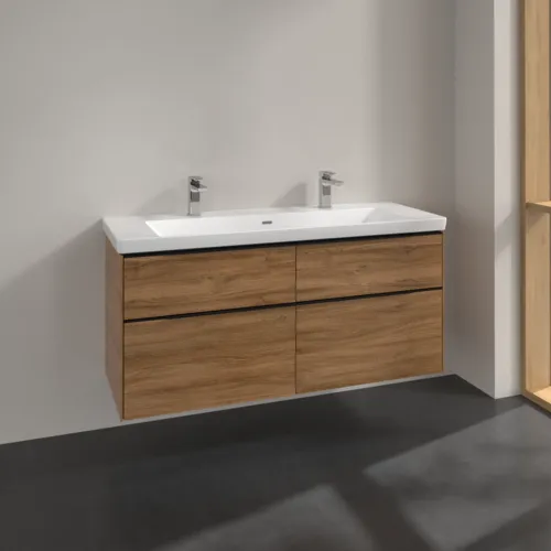 Bild von VILLEROY BOCH Subway 3.0 Waschbeckenunterschrank, 4 Auszüge, 1272 x 576 x 478 mm, Kansas Oak #C60201RH