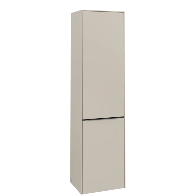 Obrázek VILLEROY BOCH Spížní skříň Subway 3.0, 1 dveře, 1 klapka na prádlo, 450 x 1710 x 362 mm, Cashmere Grey / Cashmere Grey #C59301VN