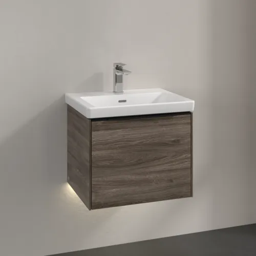 Bild von VILLEROY BOCH Subway 3.0 Waschbeckenunterschrank, mit Beleuchtung, 1 Auszug, 523 x 429 x 448 mm, Stone Oak #C579L1RK
