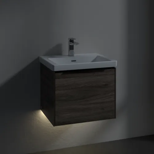 Bild von VILLEROY BOCH Subway 3.0 Waschbeckenunterschrank, mit Beleuchtung, 1 Auszug, 523 x 429 x 448 mm, Stone Oak #C579L1RK