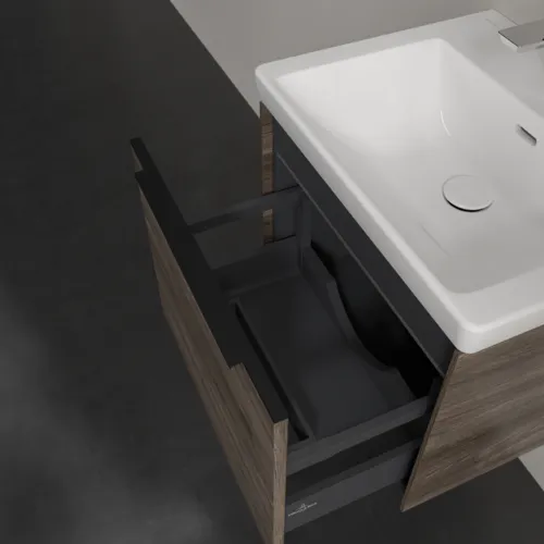 Bild von VILLEROY BOCH Subway 3.0 Waschbeckenunterschrank, mit Beleuchtung, 1 Auszug, 523 x 429 x 448 mm, Stone Oak #C579L1RK