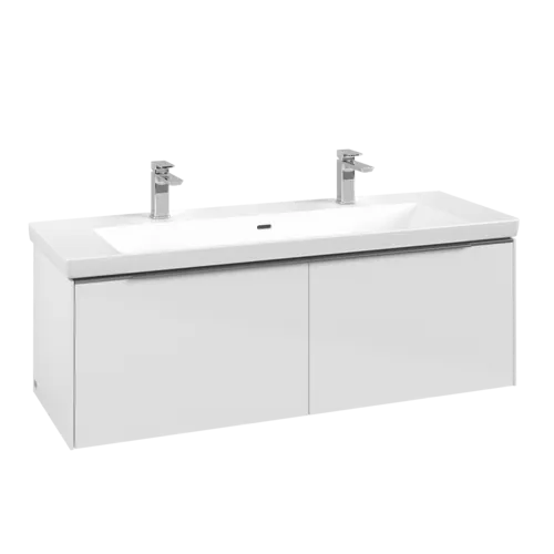 Bild von VILLEROY BOCH Subway 3.0 Waschbeckenunterschrank, mit Beleuchtung, 2 Auszüge, 1272 x 429 x 478 mm, Brilliant White #C601L0VE