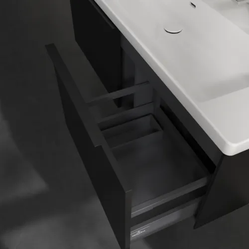 Bild von VILLEROY BOCH Subway 3.0 Waschbeckenunterschrank, 2 Auszüge, 1272 x 429 x 478 mm, Volcano Black #C60101VL