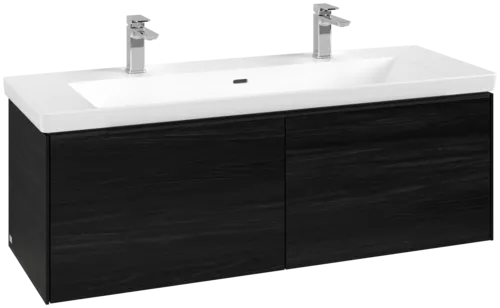 Bild von VILLEROY BOCH Subway 3.0 Waschbeckenunterschrank, mit Beleuchtung, 2 Auszüge, 1272 x 429 x 478 mm, Black Oak #C601L1AB