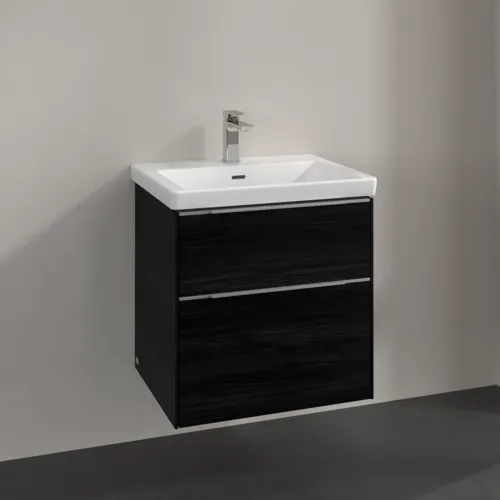 Bild von VILLEROY BOCH Subway 3.0 Waschbeckenunterschrank, 2 Auszüge, 572 x 576 x 478 mm, Black Oak #C57800AB