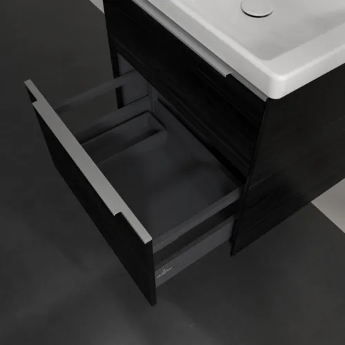 Bild von VILLEROY BOCH Subway 3.0 Waschbeckenunterschrank, 2 Auszüge, 572 x 576 x 478 mm, Black Oak #C57800AB