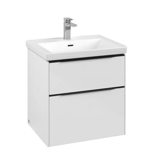 Bild von VILLEROY BOCH Subway 3.0 Waschbeckenunterschrank, mit Beleuchtung, 2 Auszüge, 572 x 576 x 478 mm, Brilliant White #C578L1VE