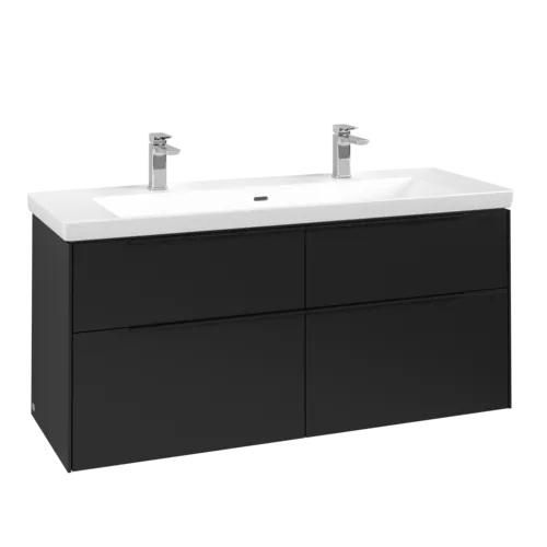 Bild von VILLEROY BOCH Subway 3.0 Waschbeckenunterschrank, 4 Auszüge, 1272 x 576 x 478 mm, Volcano Black #C60201VL