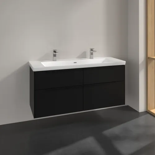 Bild von VILLEROY BOCH Subway 3.0 Waschbeckenunterschrank, 4 Auszüge, 1272 x 576 x 478 mm, Volcano Black #C60201VL