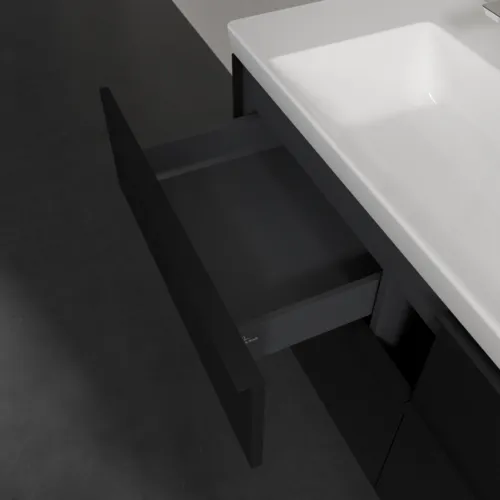 Bild von VILLEROY BOCH Subway 3.0 Waschbeckenunterschrank, 4 Auszüge, 1272 x 576 x 478 mm, Volcano Black #C60201VL