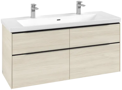Bild von VILLEROY BOCH Subway 3.0 Waschbeckenunterschrank, mit Beleuchtung, 4 Auszüge, 1272 x 576 x 478 mm, White Oak #C602L1AA