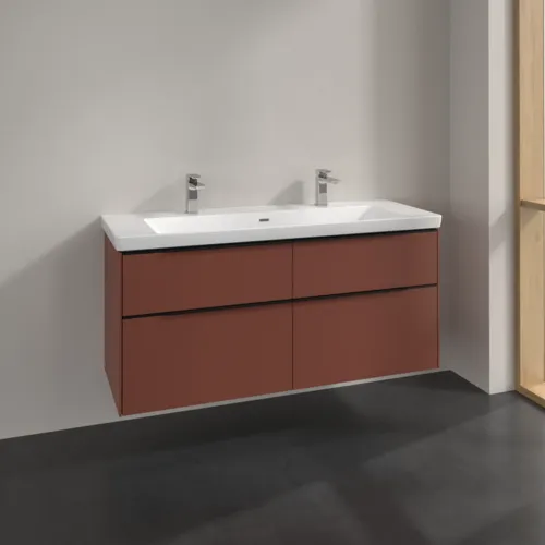 Bild von VILLEROY BOCH Subway 3.0 Waschbeckenunterschrank, 4 Auszüge, 1272 x 576 x 478 mm, Wine Red #C60201AH