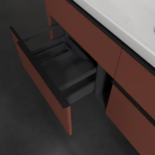 Bild von VILLEROY BOCH Subway 3.0 Waschbeckenunterschrank, 4 Auszüge, 1272 x 576 x 478 mm, Wine Red #C60201AH