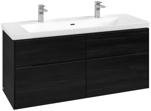 Bild von VILLEROY BOCH Subway 3.0 Waschbeckenunterschrank, 4 Auszüge, 1272 x 576 x 478 mm, Black Oak #C60201AB