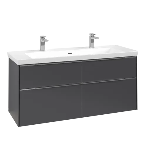 Bild von VILLEROY BOCH Subway 3.0 Waschbeckenunterschrank, mit Beleuchtung, 4 Auszüge, 1272 x 576 x 478 mm, Graphite #C602L0VR