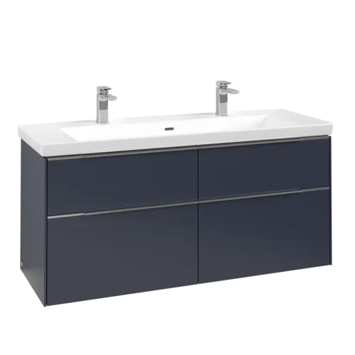 Bild von VILLEROY BOCH Subway 3.0 Waschbeckenunterschrank, mit Beleuchtung, 4 Auszüge, 1272 x 576 x 478 mm, Marine Blue #C602L0VQ