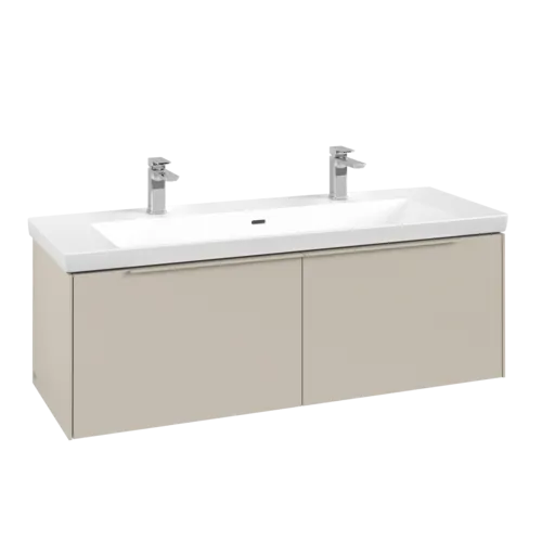 Bild von VILLEROY BOCH Subway 3.0 Waschbeckenunterschrank, mit Beleuchtung, 2 Auszüge, 1272 x 429 x 478 mm, Cashmere Grey #C601L2VN