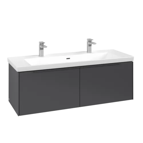Bild von VILLEROY BOCH Subway 3.0 Waschbeckenunterschrank, mit Beleuchtung, 2 Auszüge, 1272 x 429 x 478 mm, Graphite #C601L2VR