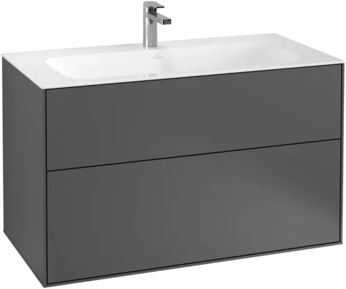 Bild von VILLEROY BOCH Finion Waschbeckenunterschrank, mit Beleuchtung, 2 Auszüge, 996 x 591 x 498 mm, Anthracite Matt Lacquer #G02000GK