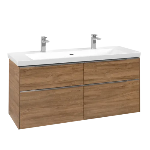 Bild von VILLEROY BOCH Subway 3.0 Waschbeckenunterschrank, mit Beleuchtung, 4 Auszüge, 1272 x 576 x 478 mm, Kansas Oak #C602L0RH