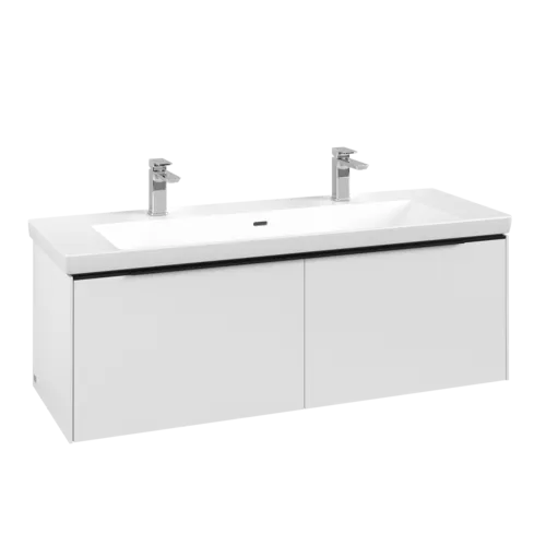 Bild von VILLEROY BOCH Subway 3.0 Waschbeckenunterschrank, mit Beleuchtung, 2 Auszüge, 1272 x 429 x 478 mm, Pure White #C601L1VF