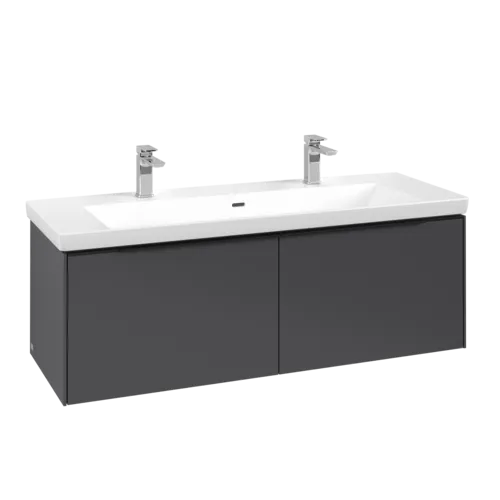 Bild von VILLEROY BOCH Subway 3.0 Waschbeckenunterschrank, mit Beleuchtung, 2 Auszüge, 1272 x 429 x 478 mm, Graphite #C601L1VR