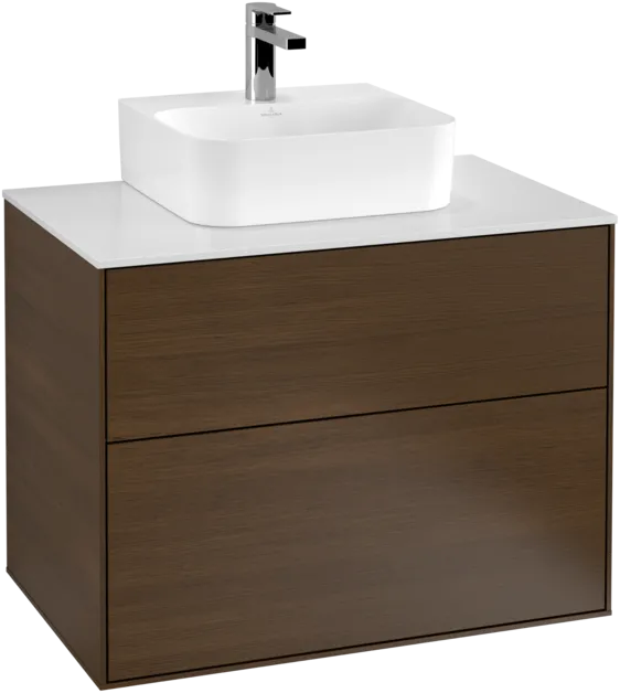 Bild von VILLEROY BOCH Finion Waschbeckenunterschrank, 2 Auszüge, 800 x 603 x 501 mm, Walnut Veneer #F08100GN
