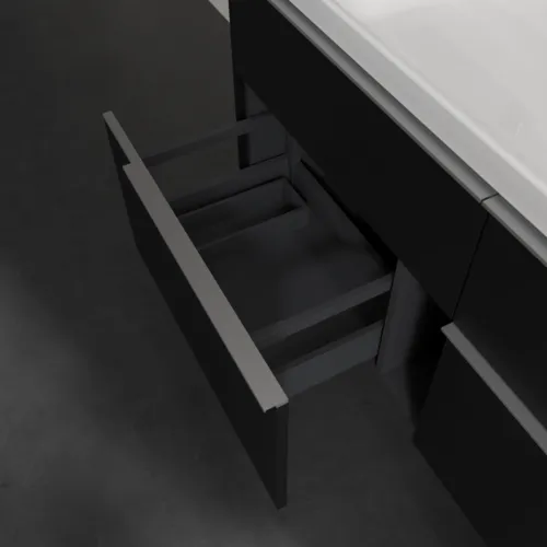 Bild von VILLEROY BOCH Subway 3.0 Waschbeckenunterschrank, 4 Auszüge, 1272 x 576 x 478 mm, Volcano Black #C60200VL