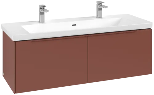 Bild von VILLEROY BOCH Subway 3.0 Waschbeckenunterschrank, mit Beleuchtung, 2 Auszüge, 1272 x 429 x 478 mm, Wine Red #C601L2AH