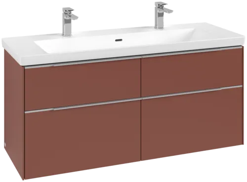 Bild von VILLEROY BOCH Subway 3.0 Waschbeckenunterschrank, mit Beleuchtung, 4 Auszüge, 1272 x 576 x 478 mm, Wine Red #C602L0AH