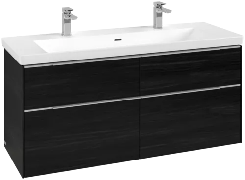 Bild von VILLEROY BOCH Subway 3.0 Waschbeckenunterschrank, mit Beleuchtung, 4 Auszüge, 1272 x 576 x 478 mm, Black Oak #C602L0AB