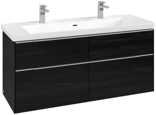 Bild von VILLEROY BOCH Subway 3.0 Waschbeckenunterschrank, 4 Auszüge, 1272 x 576 x 478 mm, Black Oak #C60200AB