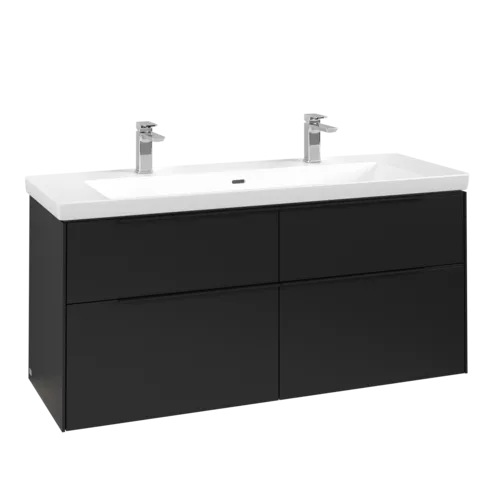 Bild von VILLEROY BOCH Subway 3.0 Waschbeckenunterschrank, mit Beleuchtung, 4 Auszüge, 1272 x 576 x 478 mm, Volcano Black #C602L1VL