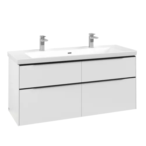 Bild von VILLEROY BOCH Subway 3.0 Waschbeckenunterschrank, mit Beleuchtung, 4 Auszüge, 1272 x 576 x 478 mm, Pure White #C602L1VF