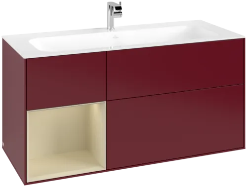 Bild von VILLEROY BOCH Finion Waschbeckenunterschrank, mit Beleuchtung, 3 Auszüge, 1196 x 591 x 498 mm, Peony Matt Lacquer / Silk Grey Matt Lacquer #F060HJHB
