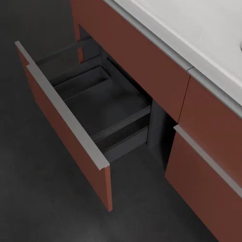 Bild von VILLEROY BOCH Subway 3.0 Waschbeckenunterschrank, 4 Auszüge, 1272 x 576 x 478 mm, Wine Red #C60200AH