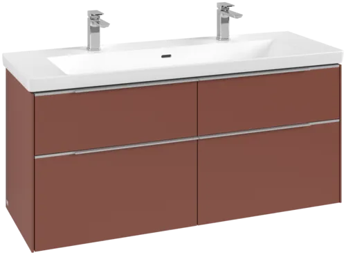 Bild von VILLEROY BOCH Subway 3.0 Waschbeckenunterschrank, 4 Auszüge, 1272 x 576 x 478 mm, Wine Red #C60200AH
