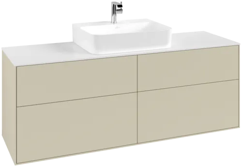 Bild von VILLEROY BOCH Finion Waschbeckenunterschrank, 4 Auszüge, 1600 x 603 x 501 mm, Silk Grey Matt Lacquer / Glass White Matt #F19100HJ