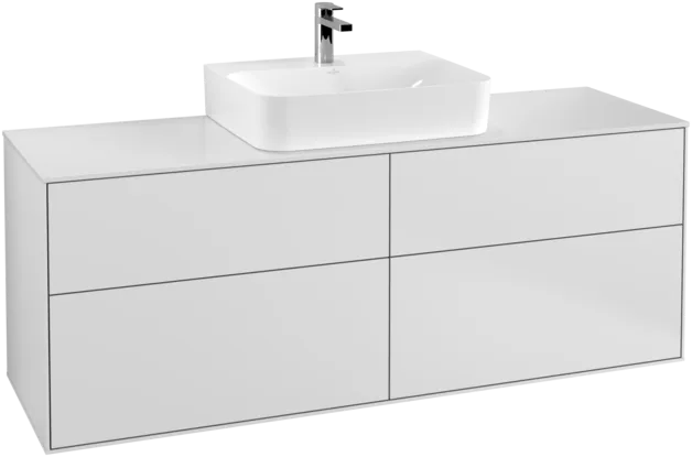 Bild von VILLEROY BOCH Finion Waschbeckenunterschrank, 4 Auszüge, 1600 x 603 x 501 mm, White Matt Lacquer / Glass White Matt #F19100MT