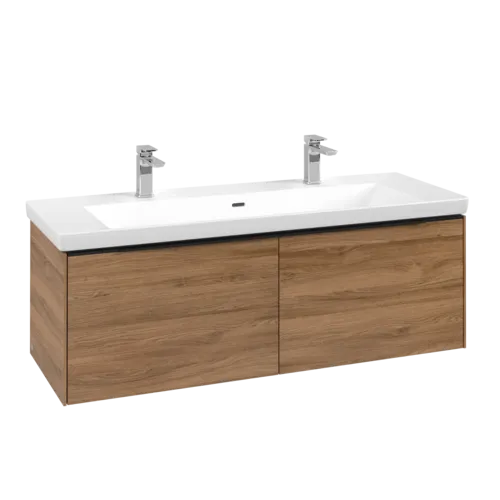 Bild von VILLEROY BOCH Subway 3.0 Waschbeckenunterschrank, 2 Auszüge, 1272 x 429 x 478 mm, Kansas Oak #C60101RH