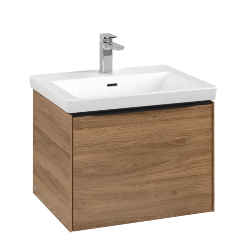 Bild von VILLEROY BOCH Subway 3.0 Waschbeckenunterschrank, mit Beleuchtung, 1 Auszug, 572 x 429 x 478 mm, Kansas Oak #C577L1RH
