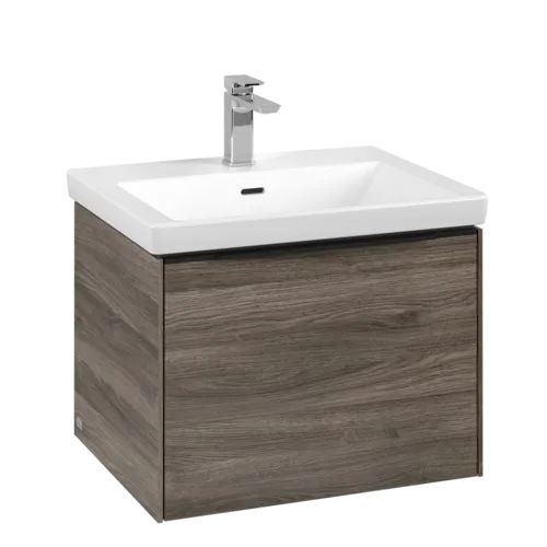 Bild von VILLEROY BOCH Subway 3.0 Waschbeckenunterschrank, mit Beleuchtung, 1 Auszug, 572 x 429 x 478 mm, Stone Oak #C577L1RK